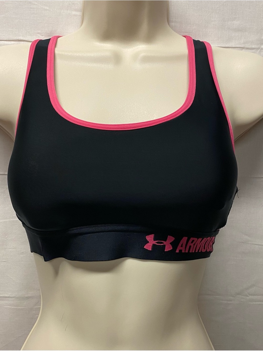 Under Armour Black Sports Bra with Pink Trim